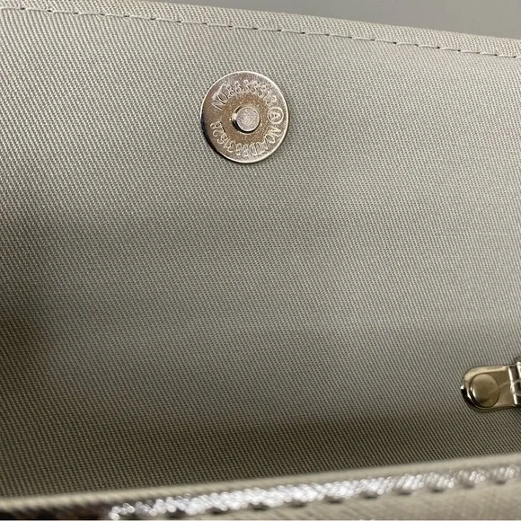 NWT Starlet Hollywood CA Silver Sparkling Stone Clutch Bag Shoulder Purse - Picture 11 of 16